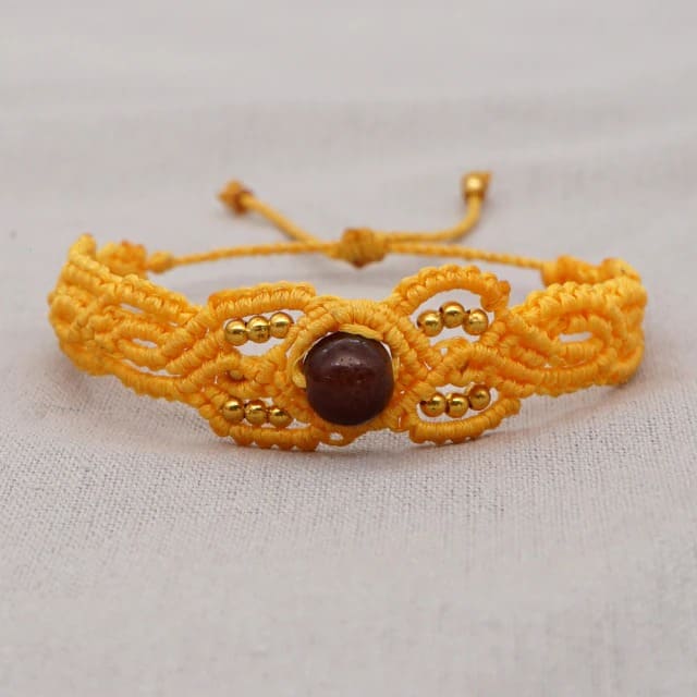 Bracelet Macramé Bracelet Macramé Élégance avec Pierre Précieuse