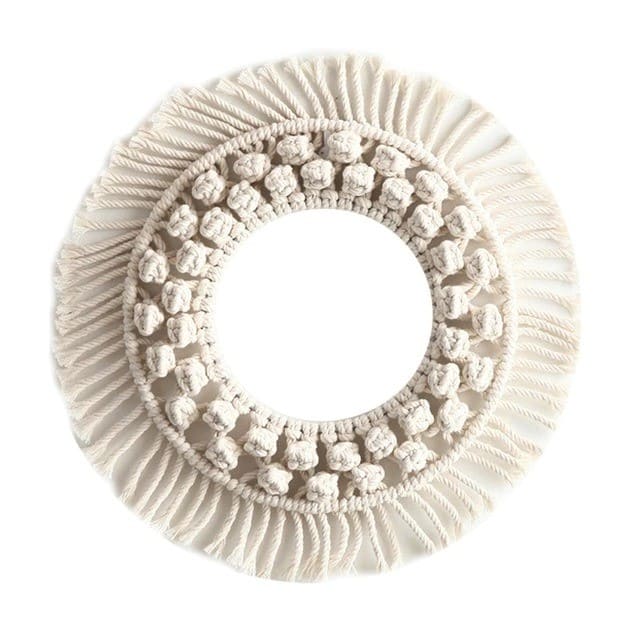 Cadre Macramé Miroir en Macramé Élégance