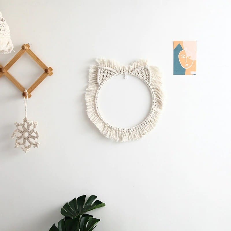Cadre Macramé Miroir en Macramé Élégance
