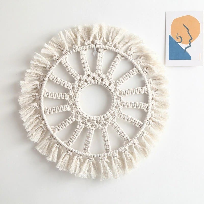 Cadre Macramé Miroir en Macramé Élégance