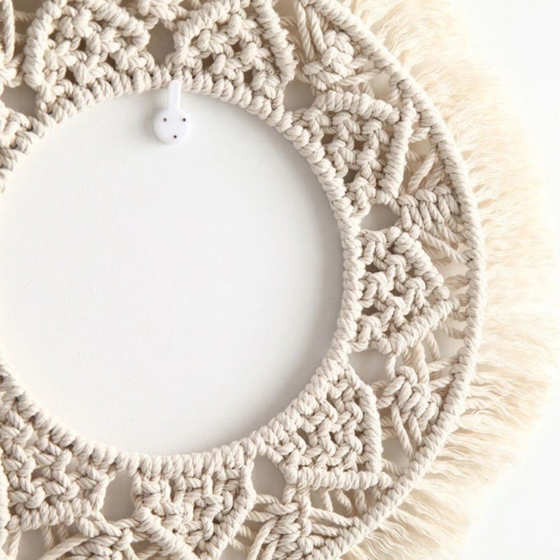 Cadre Macramé Miroir en Macramé Élégance