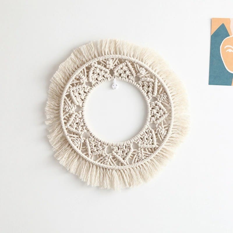 Cadre Macramé Miroir en Macramé Élégance