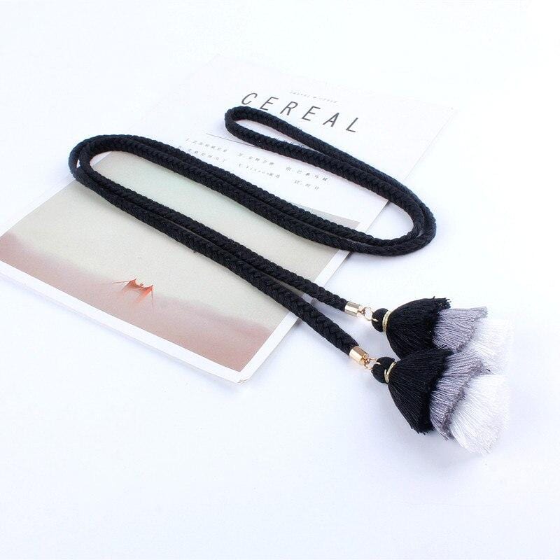 Ceinture Macramé Ceinture en Macramé avec Pampilles Chic