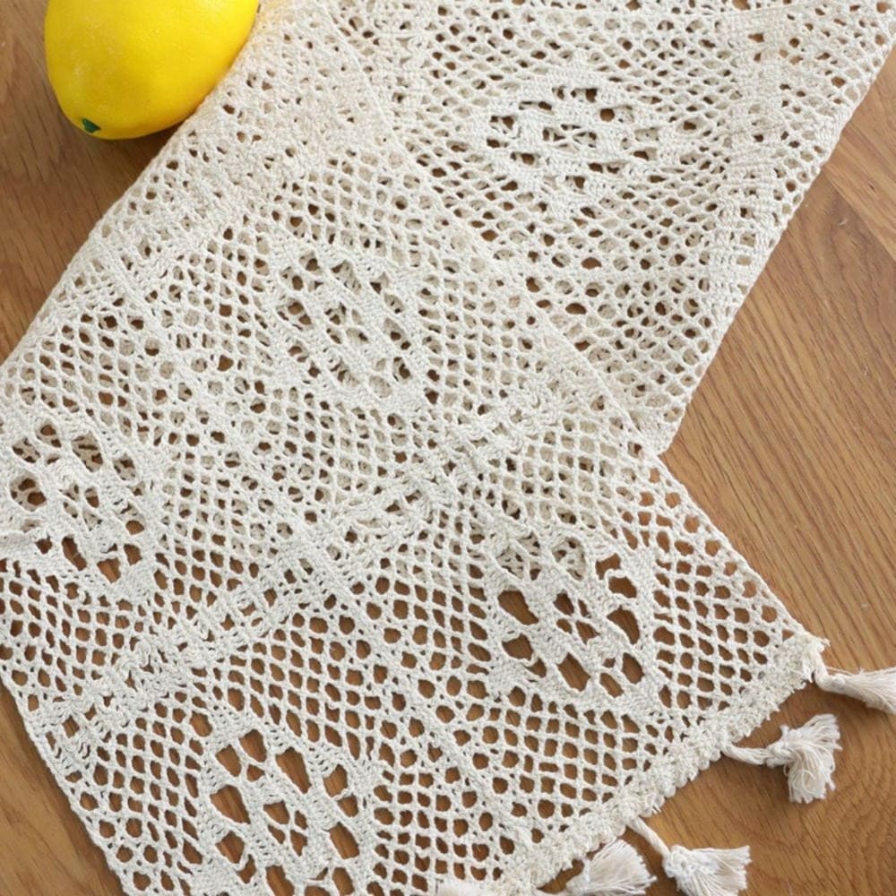 Chemin de Table Chemin de Table en Dentelle Macramé Élégance