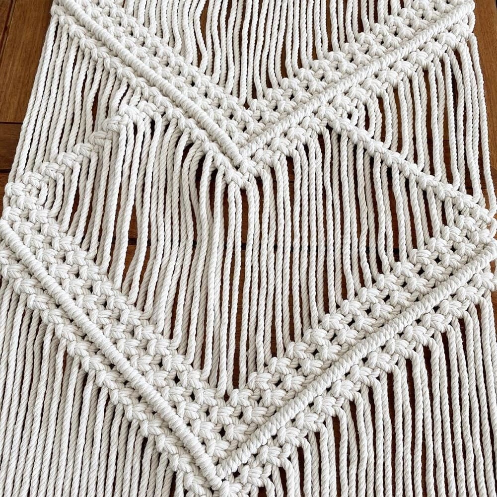 Chemin de Table Chemin de Table Macramé Beige Élégance