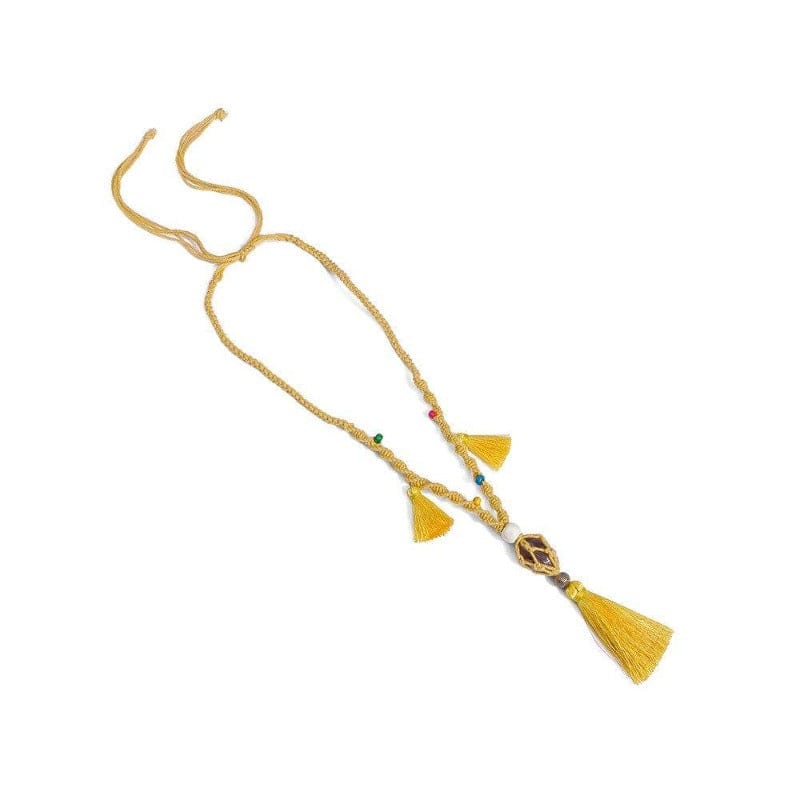 Collier Macramé Collier en Macramé Luxe avec Perles Éclatantes