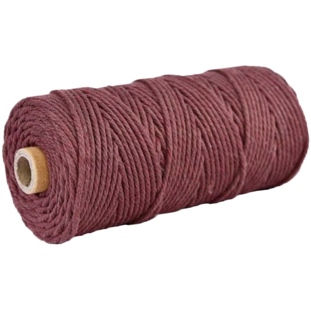 Corde Macramé Corde Macramé Bordeaux 4 mm - Rouleau de 100 m