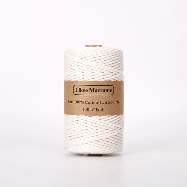 Corde Macramé Fil Macramé blanc 3 mm - 100m Premium