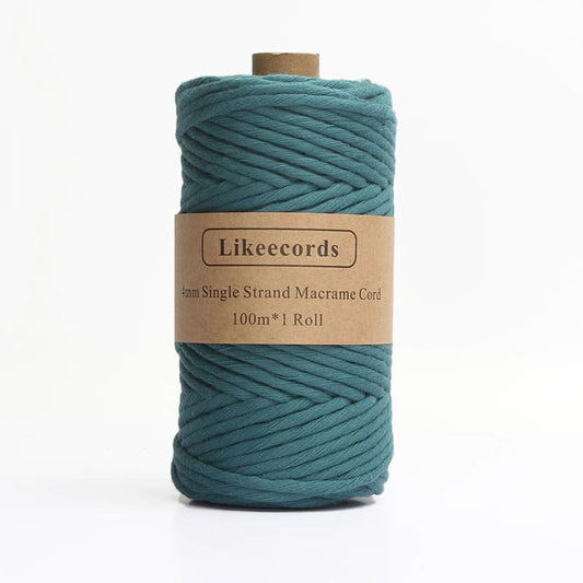 Corde Macramé Fil Macramé bleu canard 4 mm - 100 mètres de créativité