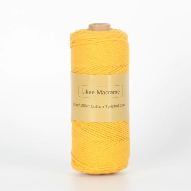 Corde Macramé Fil Macramé Jaune Éclat 2 mm - 150 m