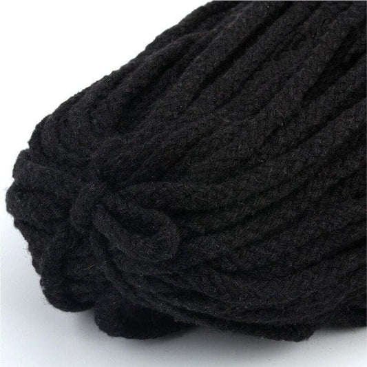 Corde Macramé Fil Macramé Noir 5mm - Bobine de 30m Élégance Artisanale