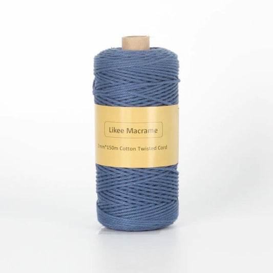 Corde Macramé Fil Macramé Premium 2 mm Bleu Marine - 150m