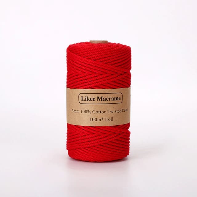 Corde Macramé Fil Macramé rouge 3 mm - 100m de qualité supérieure