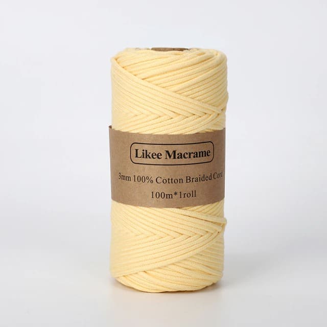 Corde Macramé Fil Macramé tressé jaune SunnyCraft 3 mm 100m