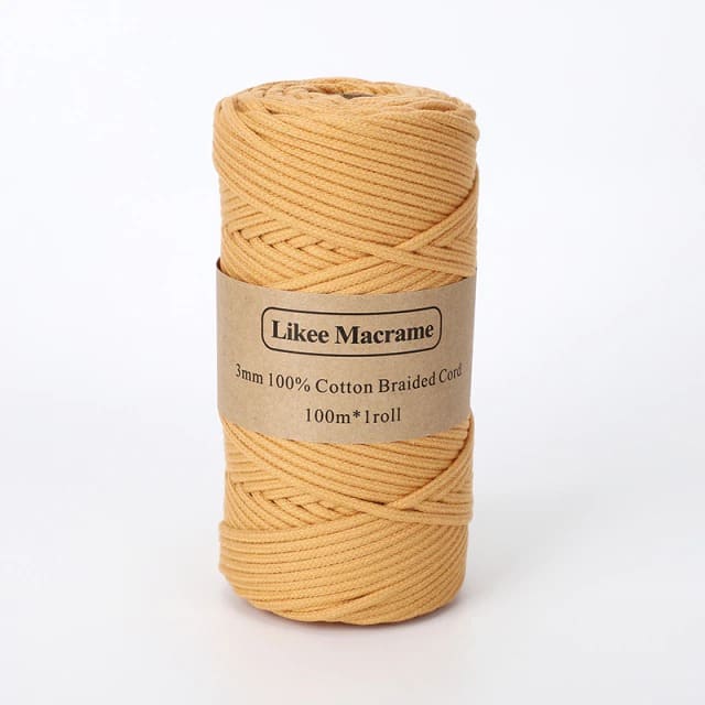 Corde Macramé Fil Macramé tressé orange 3 mm - Édition 100m Premium