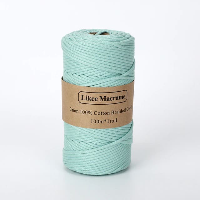 Corde Macramé Fil Macramé Tressé Premium Bleu 3 mm – 100m