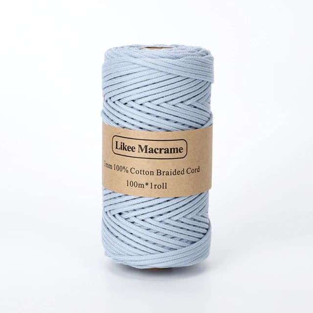 Corde Macramé Fil Macramé Tressé Premium Bleu 3 mm – 100m