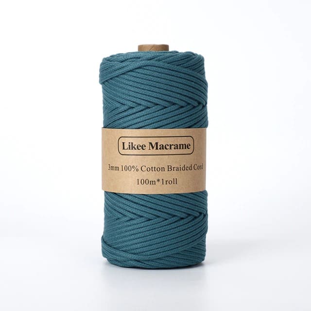 Corde Macramé Fil Macramé Tressé Premium Bleu 3 mm – 100m