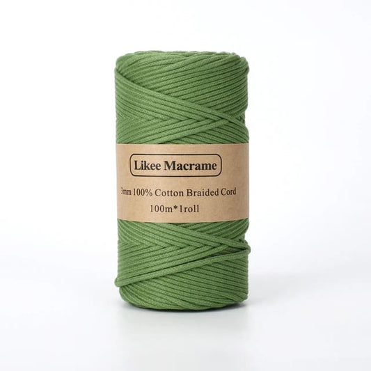 Corde Macramé Fil Macramé tressé vert Émeraude 3 mm - 100m