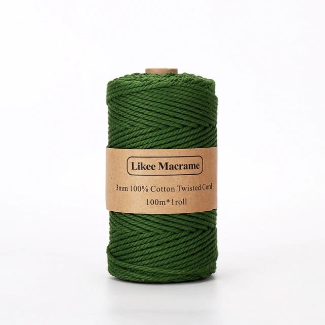 Corde Macramé Fil Macramé vert 3 mm - 100 m de qualité supérieure