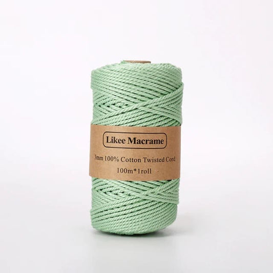 Corde Macramé Fil Macramé vert 3 mm - 100 m de qualité supérieure