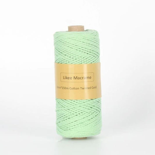 Corde Macramé Fil Macramé vert pastel 2 mm - 150 m de créativité