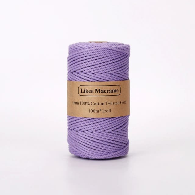 Corde Macramé Fil Macramé Violet 3 mm - 100m de qualité supérieure
