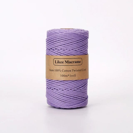 Corde Macramé Fil Macramé Violet 3 mm - 100m de qualité supérieure