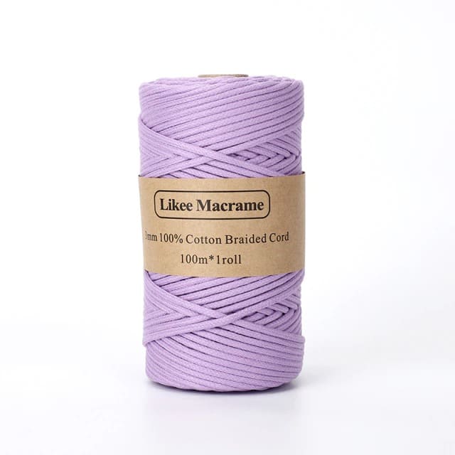 Corde Macramé Violet Tressé : Fil Macramé 3 mm - 100 m de Créativité