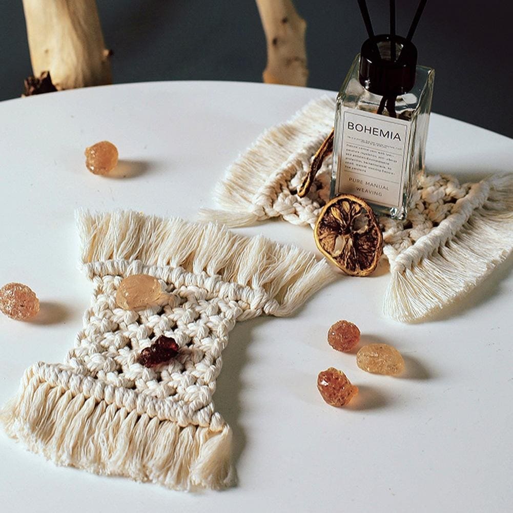 Dessous de Verre Macramé Napperon Macramé Rectangulaire Élégance Artisanale