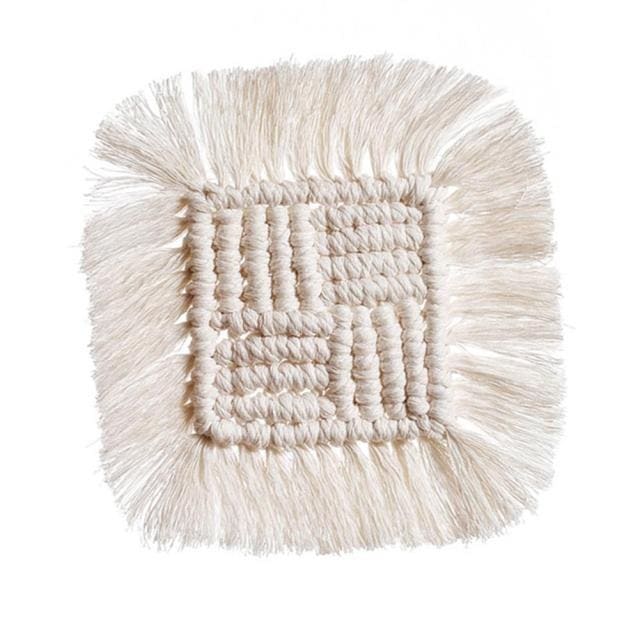 Dessous de Verre Macramé Sous-verre carré en Macramé Chic & Tendance