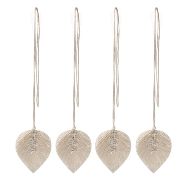 Embrasse Rideau Attache Rideau Élégance Feuille en Macramé