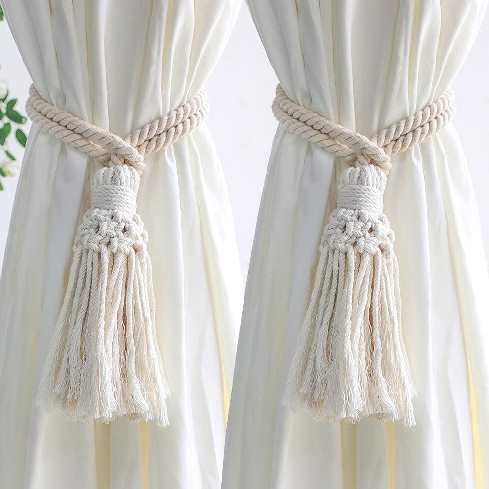 Embrasse Rideau Embrasse de Rideau Bohème en Macramé Élégant