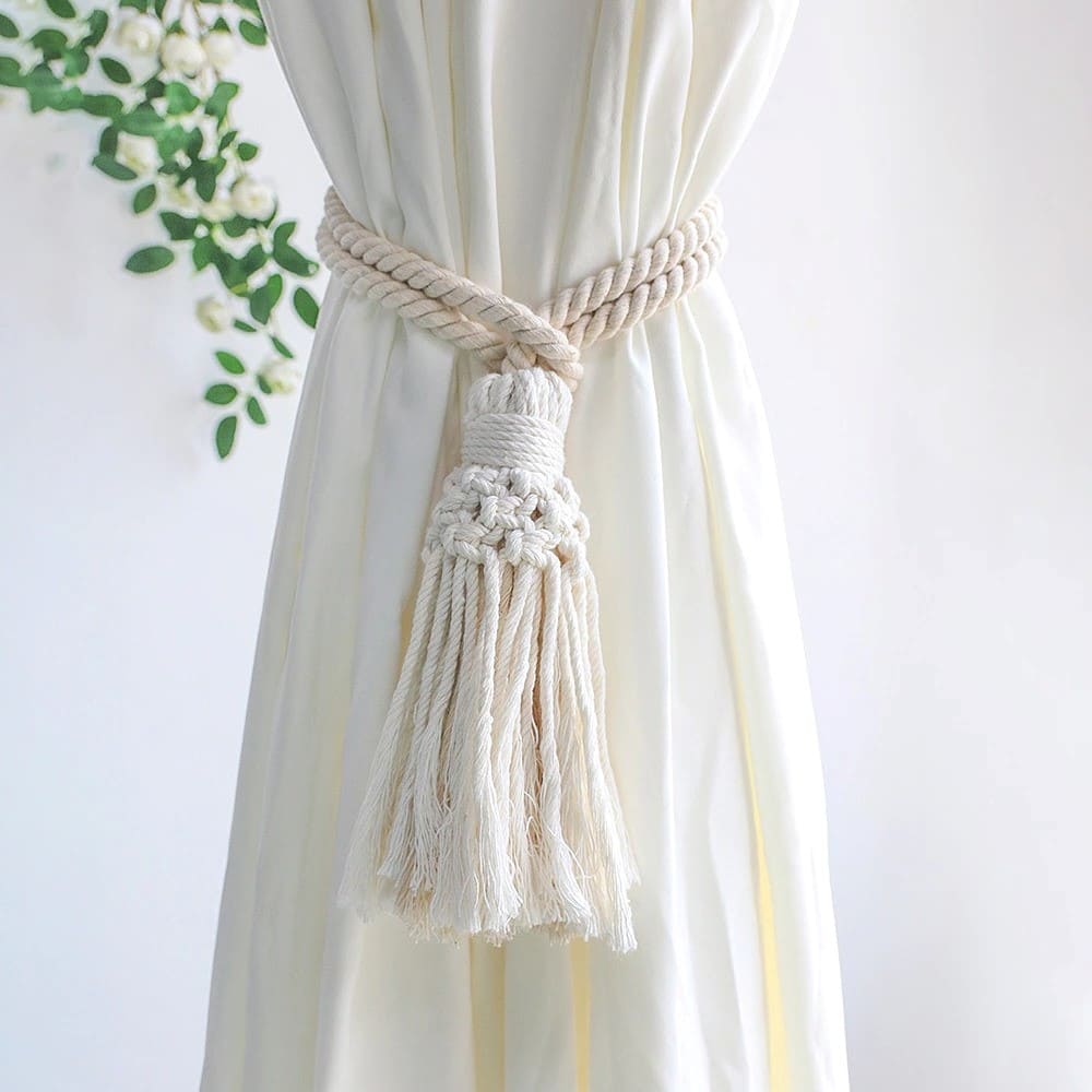 Embrasse Rideau Embrasse de Rideau Bohème en Macramé Élégant