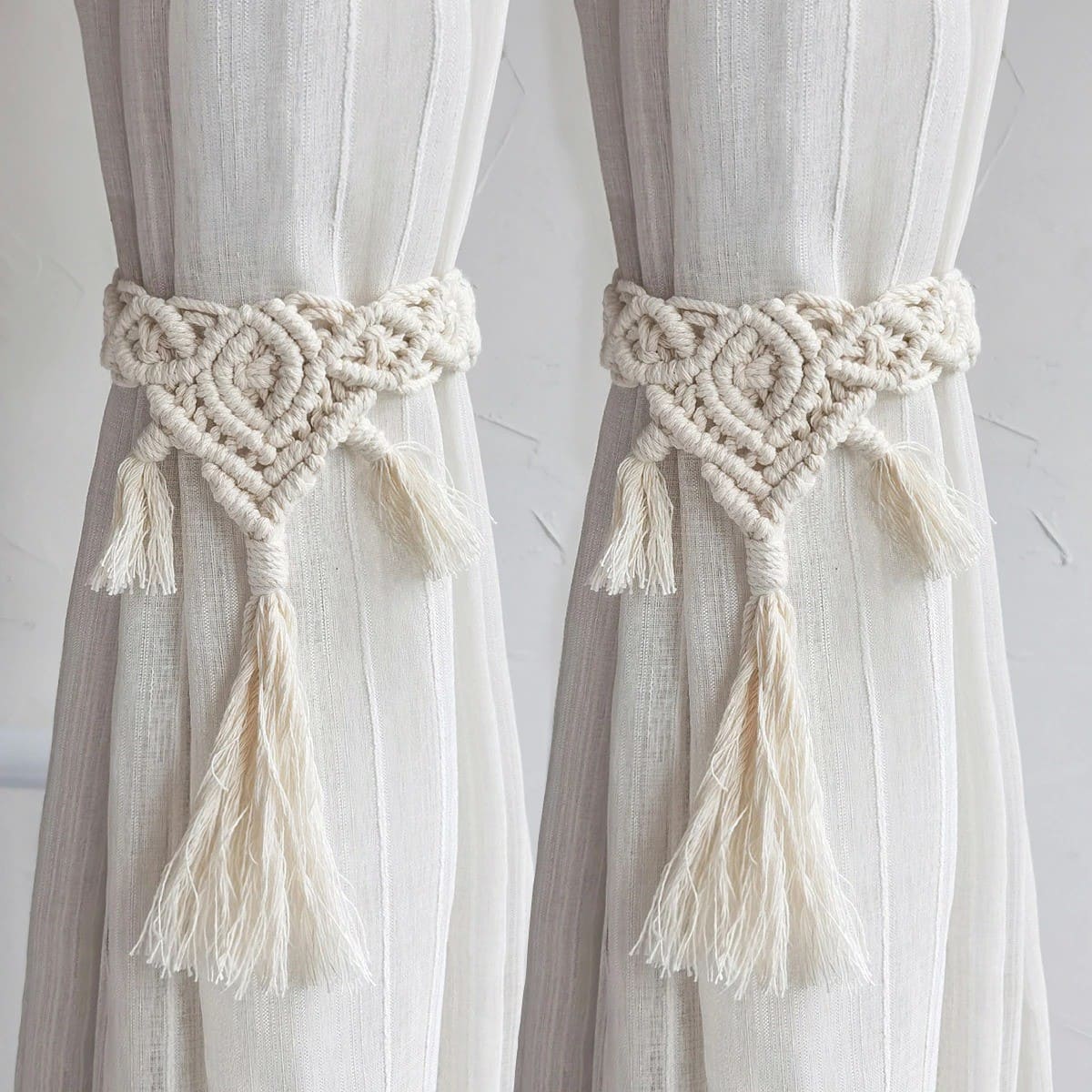 Embrasse Rideau Rideau en Coton Macramé Embrasse Chic