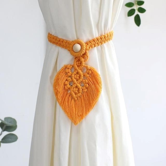 Embrasse Rideau Rideau Feuille Macramé : Élevez Votre Espace