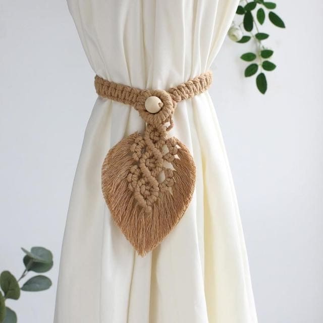 Embrasse Rideau Rideau Feuille Macramé : Élevez Votre Espace