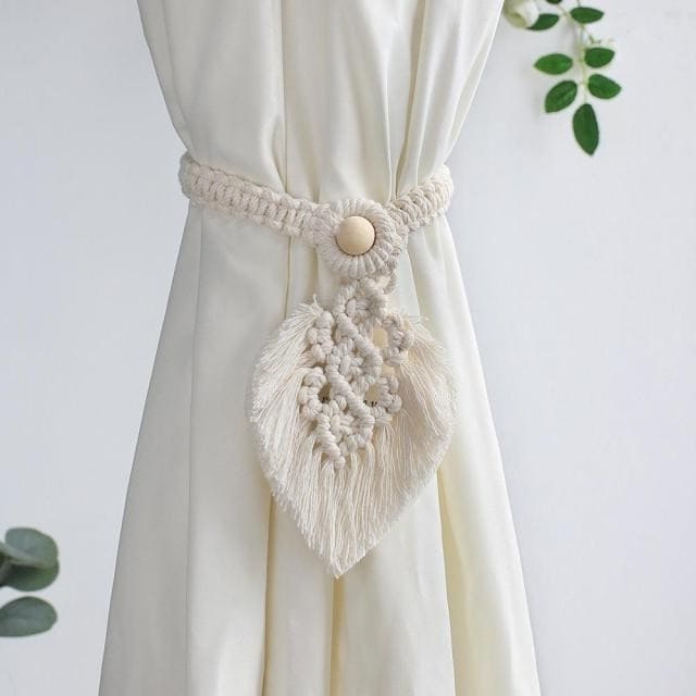 Embrasse Rideau Rideau Feuille Macramé : Élevez Votre Espace