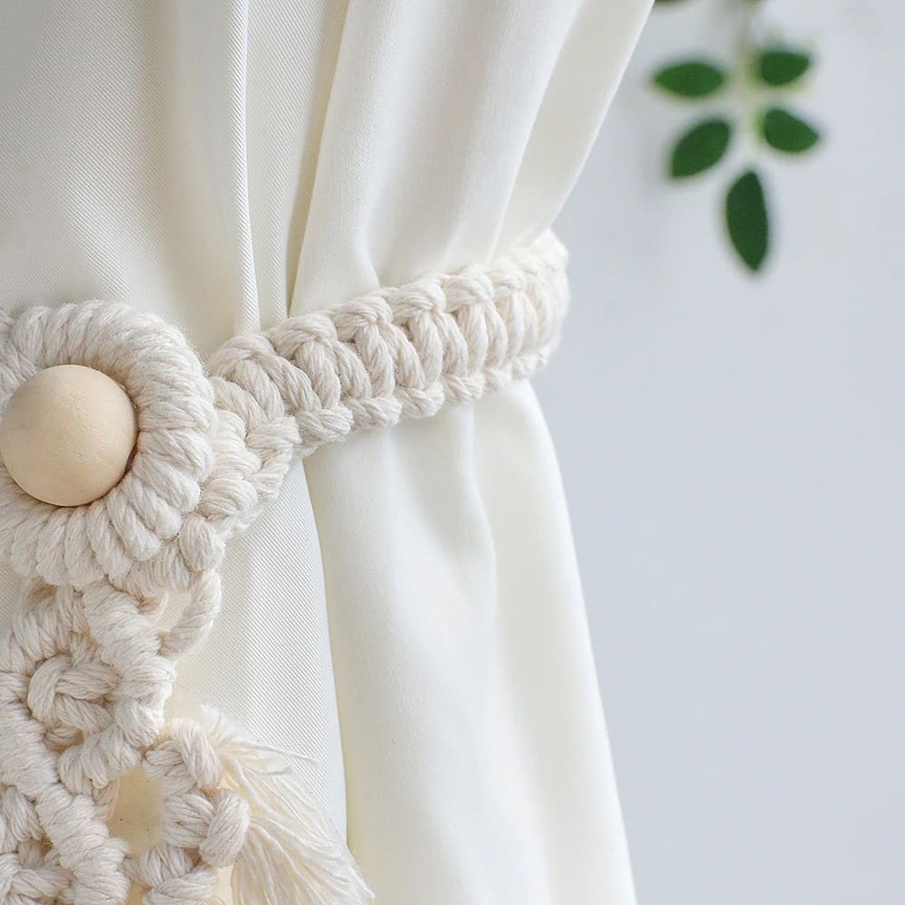 Embrasse Rideau Rideau Feuille Macramé : Élevez Votre Espace