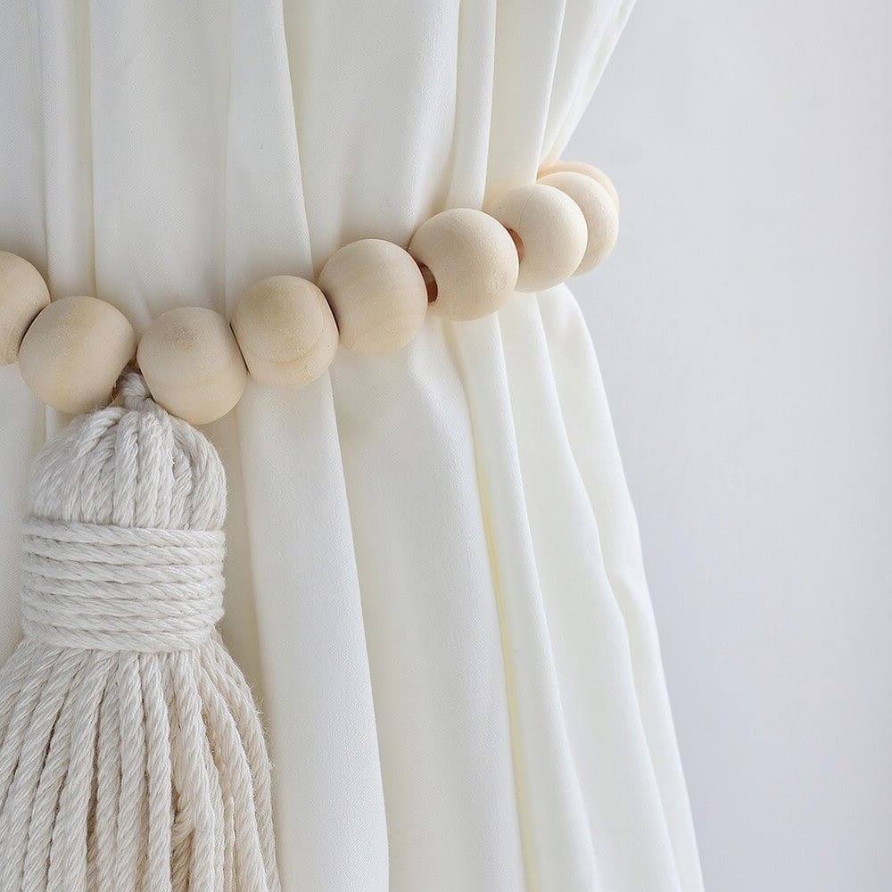 Embrasse Rideau Rideau Perlé Macramé Éclatant