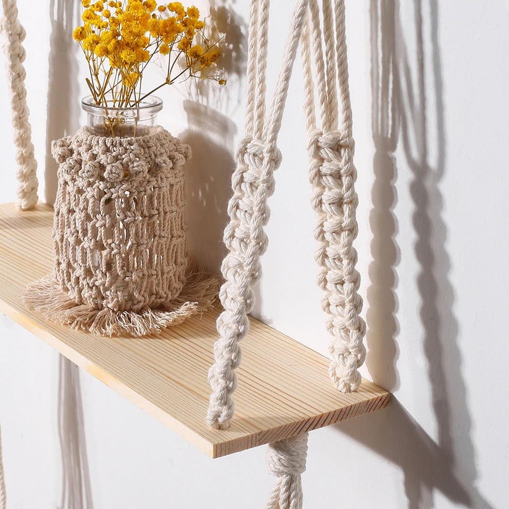 Étagère macramé Étagère Bois & Macramé Chic