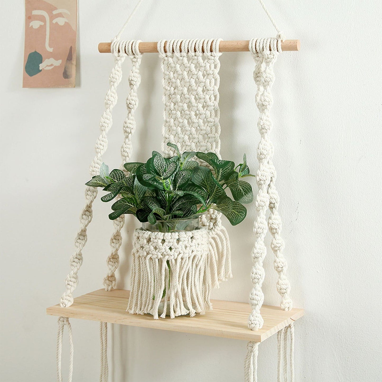 Étagère macramé Étagère Macramé Chic avec Frange