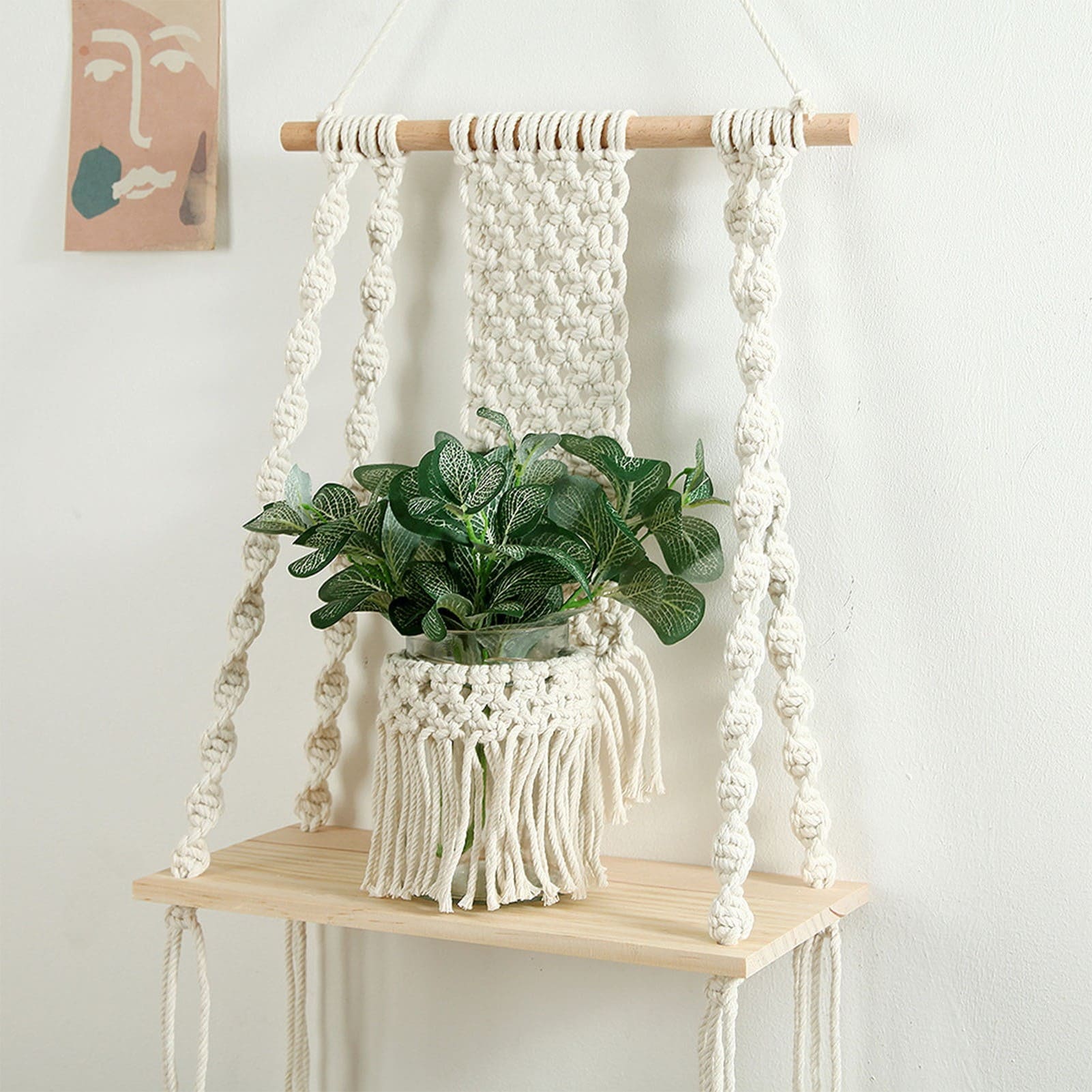 Étagère macramé Étagère Macramé Chic avec Frange