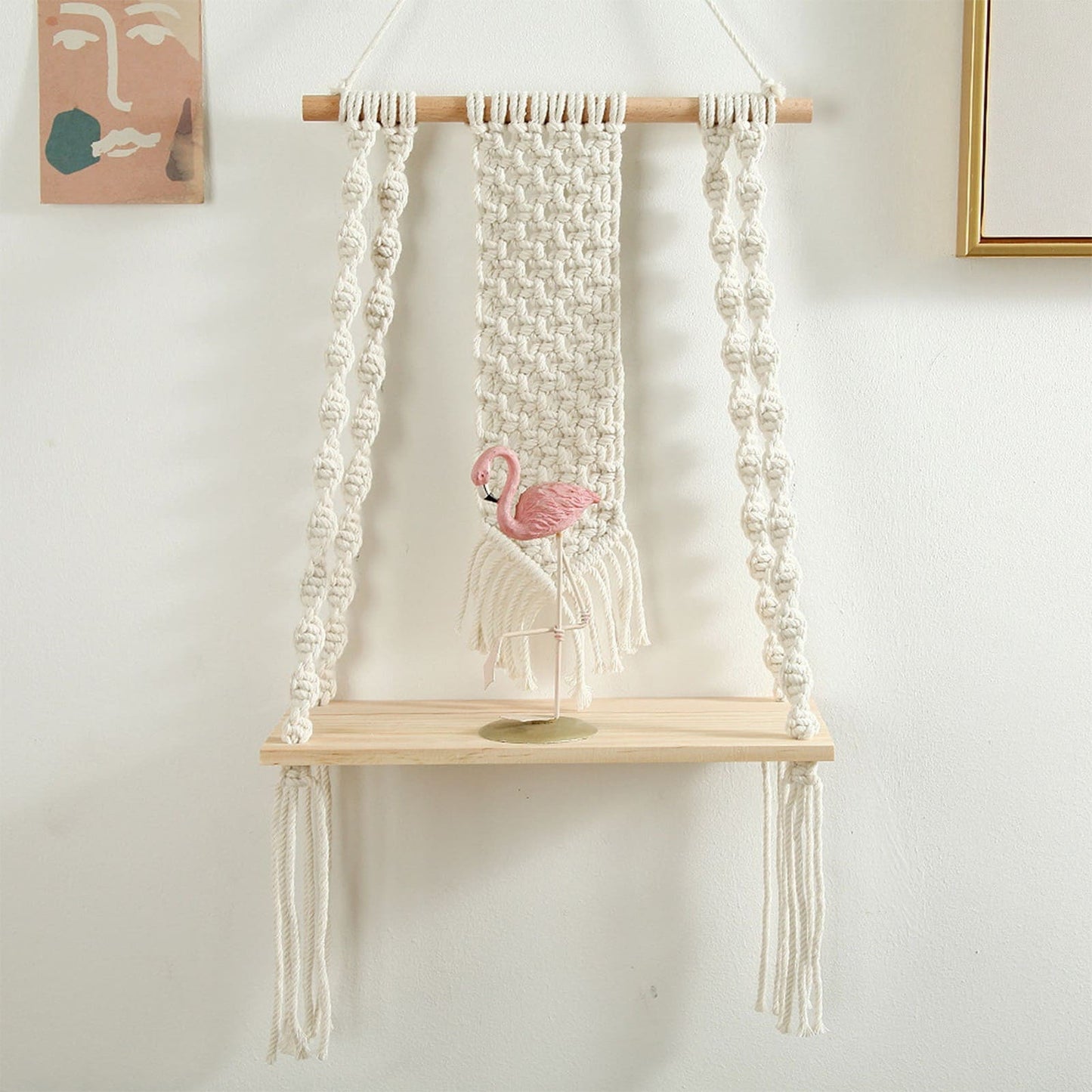 Étagère macramé Étagère Macramé Chic avec Frange