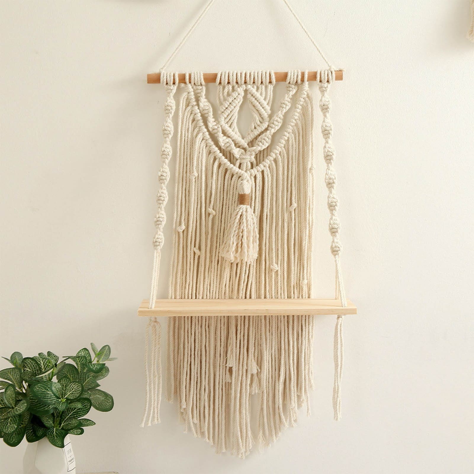 Étagère macramé Étagère Macramé Pompon Chic