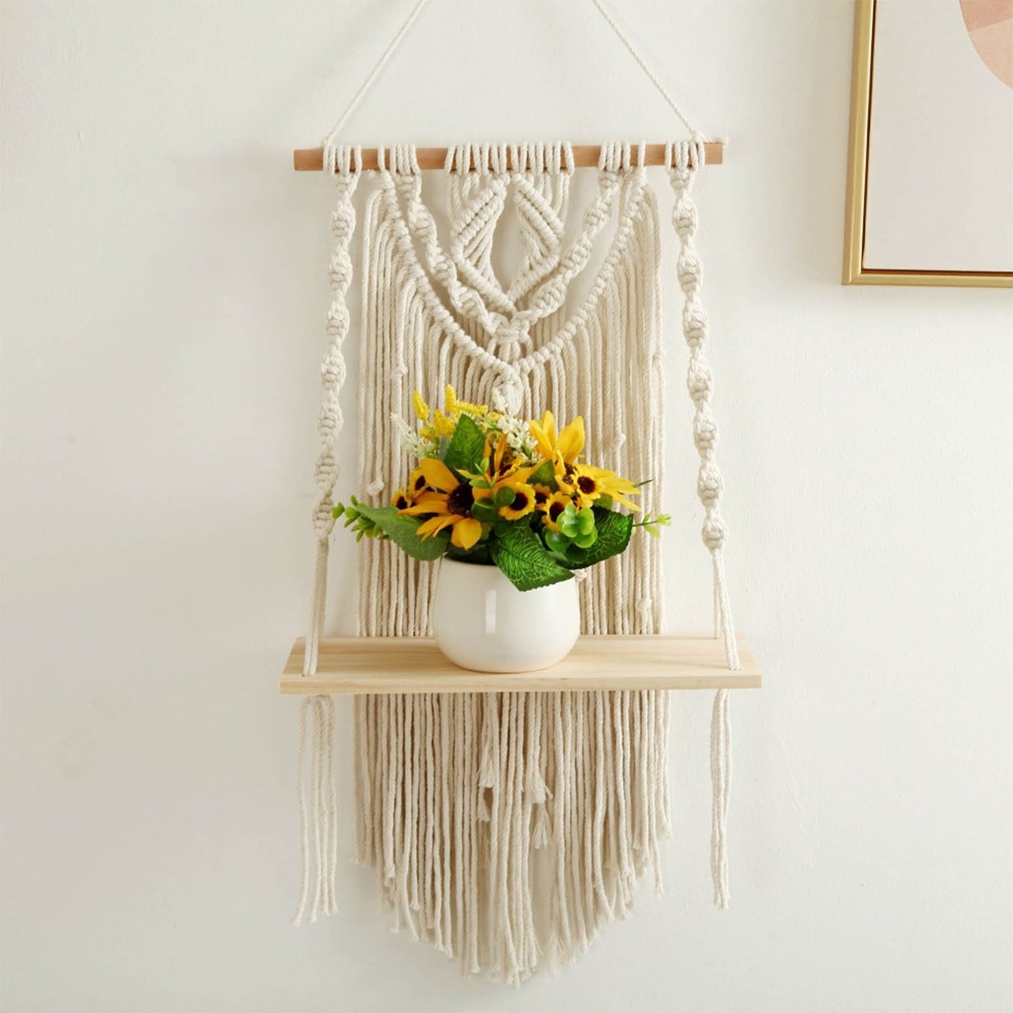 Étagère macramé Étagère Macramé Pompon Chic