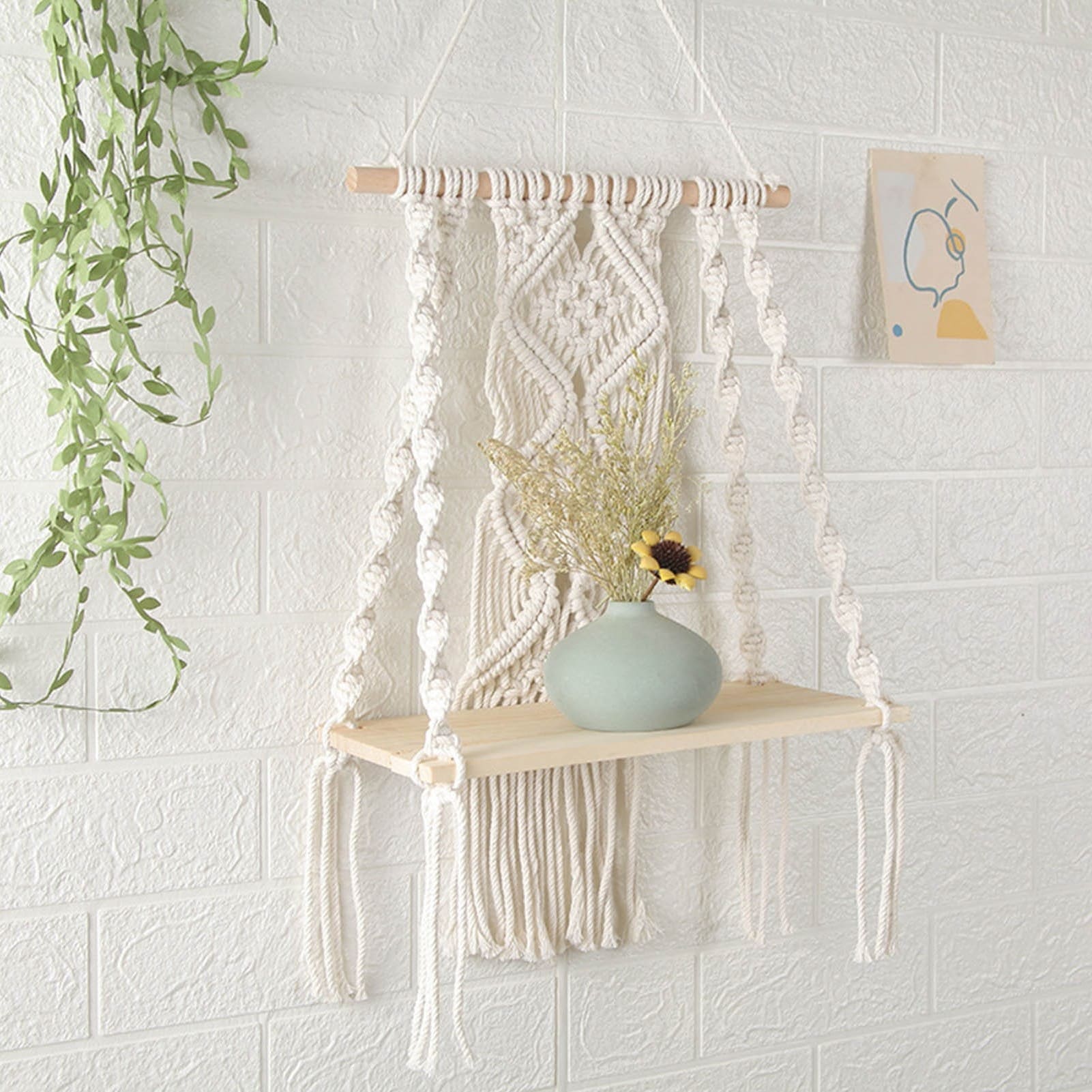 Étagère macramé Étagère Murale Macramé Chic