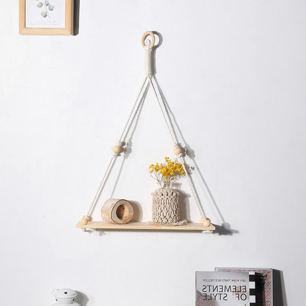 Étagère macramé Étagère Murale Macramé Élégance