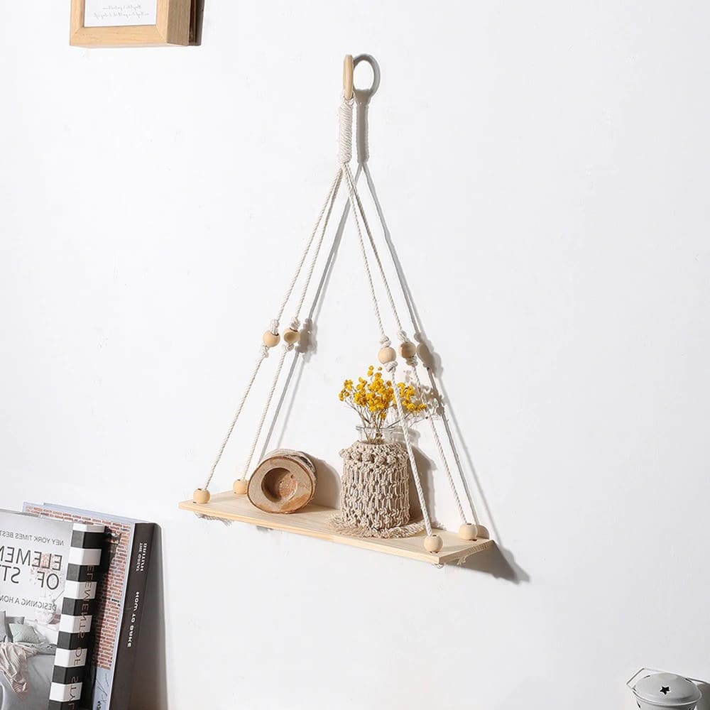 Étagère macramé Étagère Murale Macramé Élégance