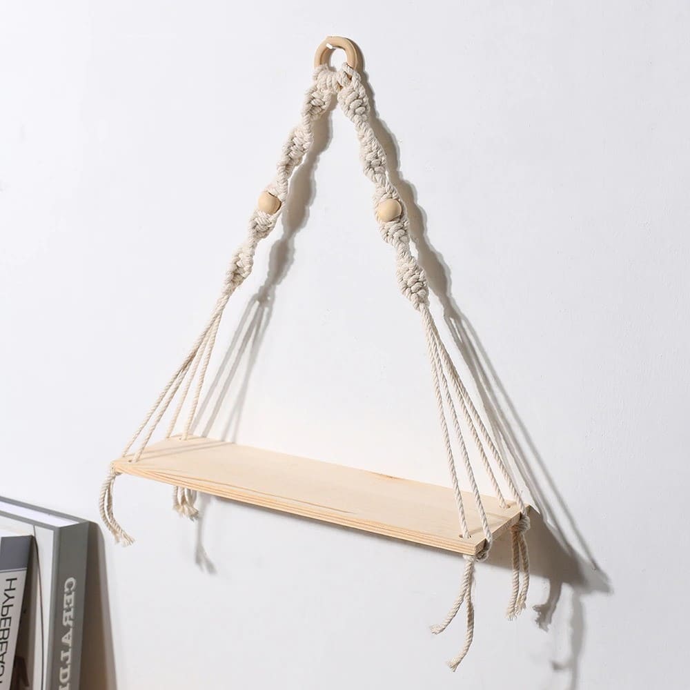 Étagère macramé Étagère Murale Macramé Élégance
